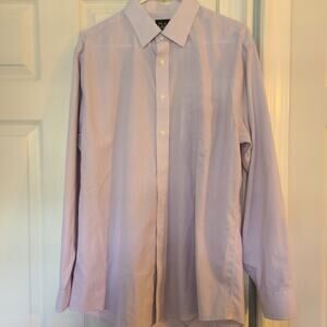 Jos A Bank Purple Plaid Dress Shirt Slim Fit Size 16.5 / 34